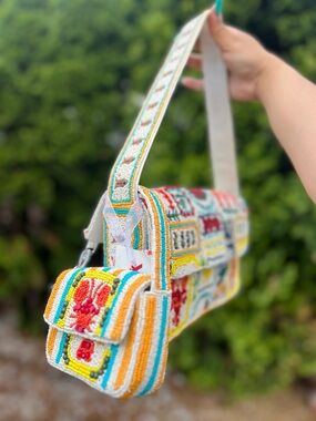 TJMAXX MARSHALLS VIRAL Colorful Lobster Patchwork Beaded Bag Mini Bag Two purses